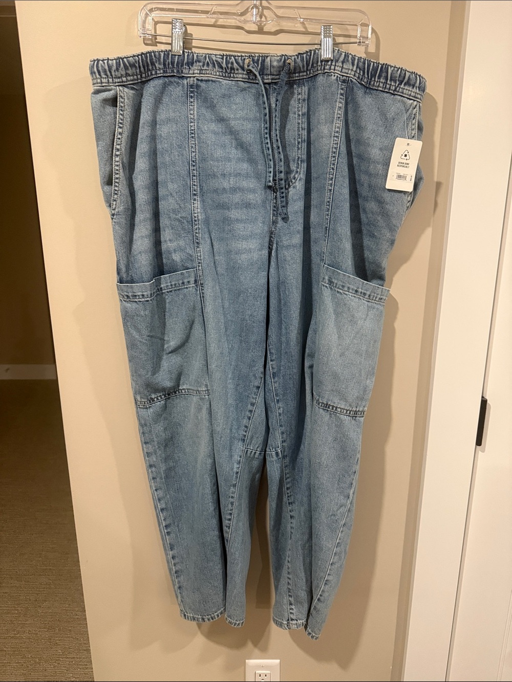 Lucky Light Wash Denim Cargo Joggers